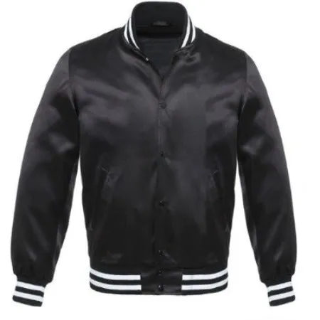 Satin - Black/Black White Trim Jacket