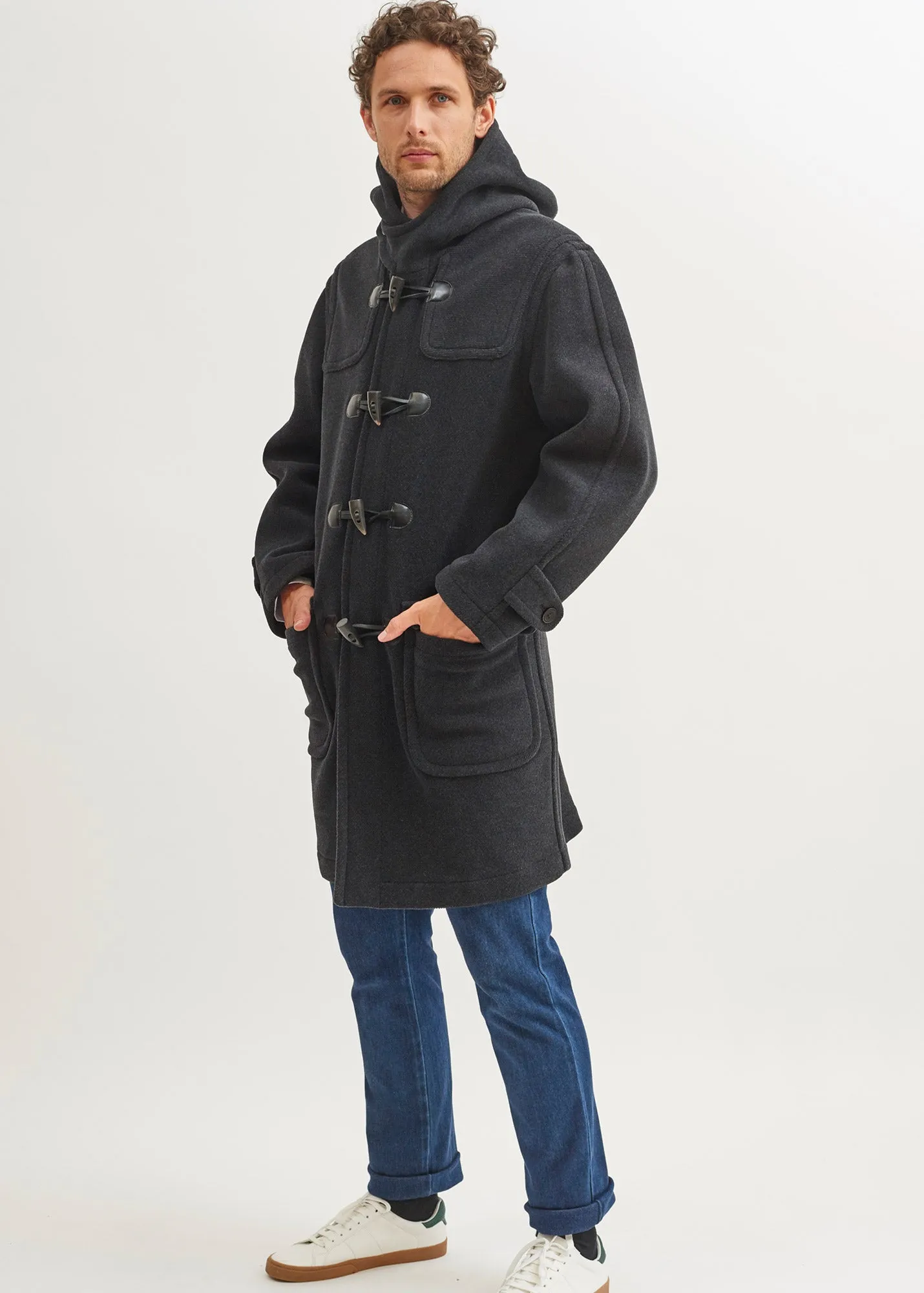 Saturne classic duffle-coat - in wool (ANTHRACITE)