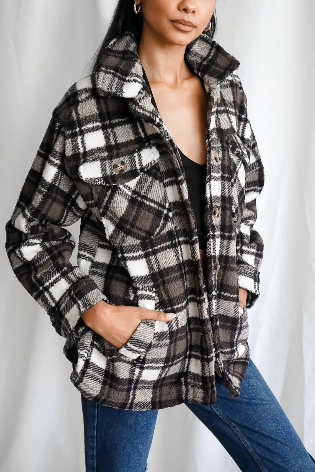 Sherpa Plaid Shacket