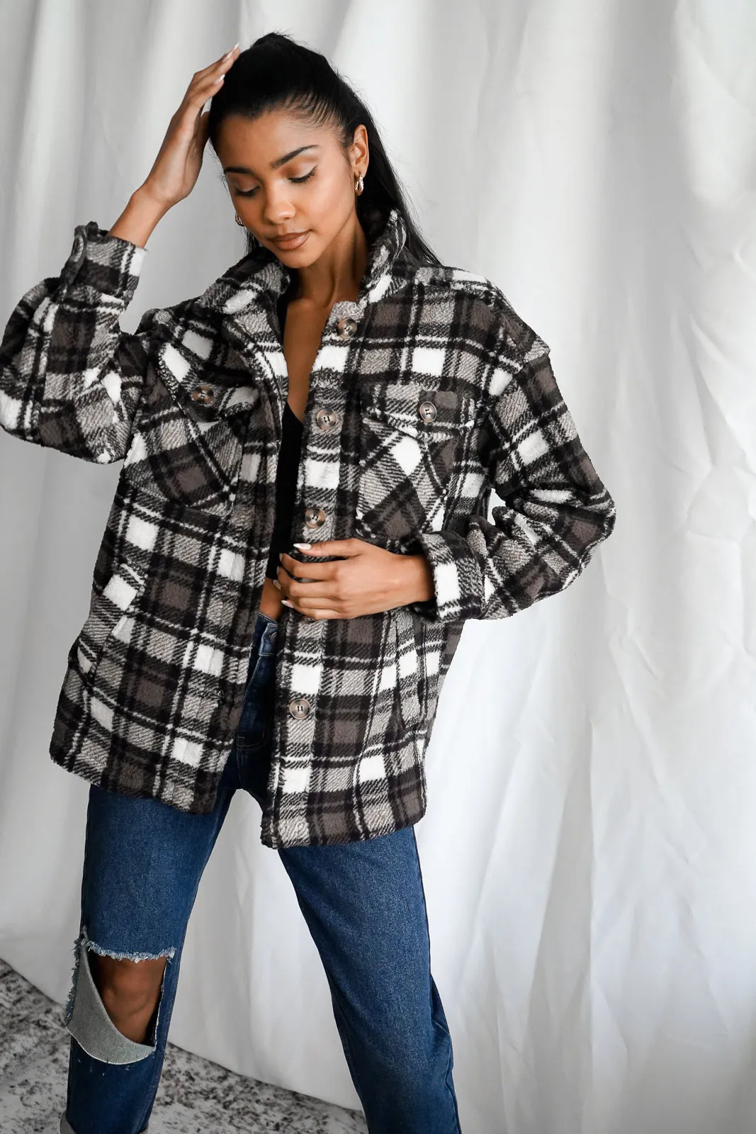 Sherpa Plaid Shacket