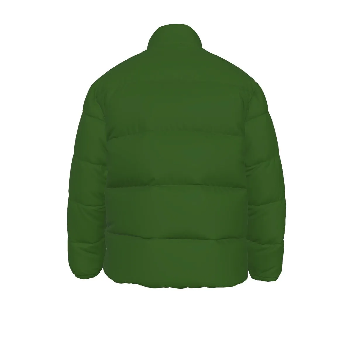 Sixty Eight 93 Logo White Forest Green Unisex Puffer Jacket