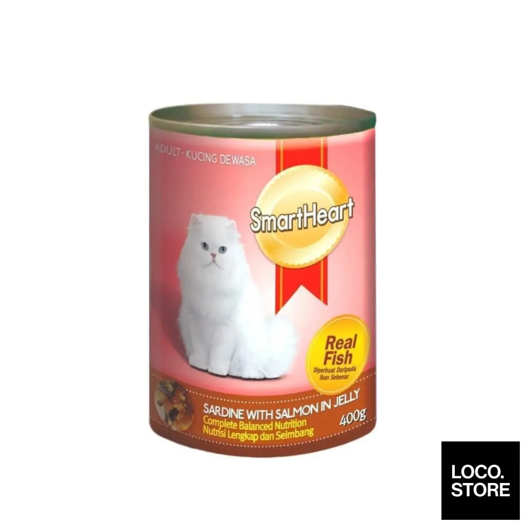 Smart Heart Cat Canned Food Sardine With Salmon In Jelly 400g