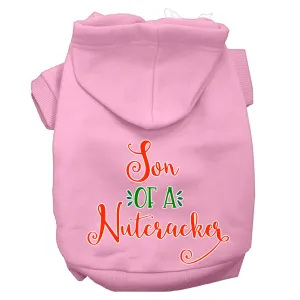 Son Of A Nutcracker Screen Print Dog Hoodie Light Pink Xxxl