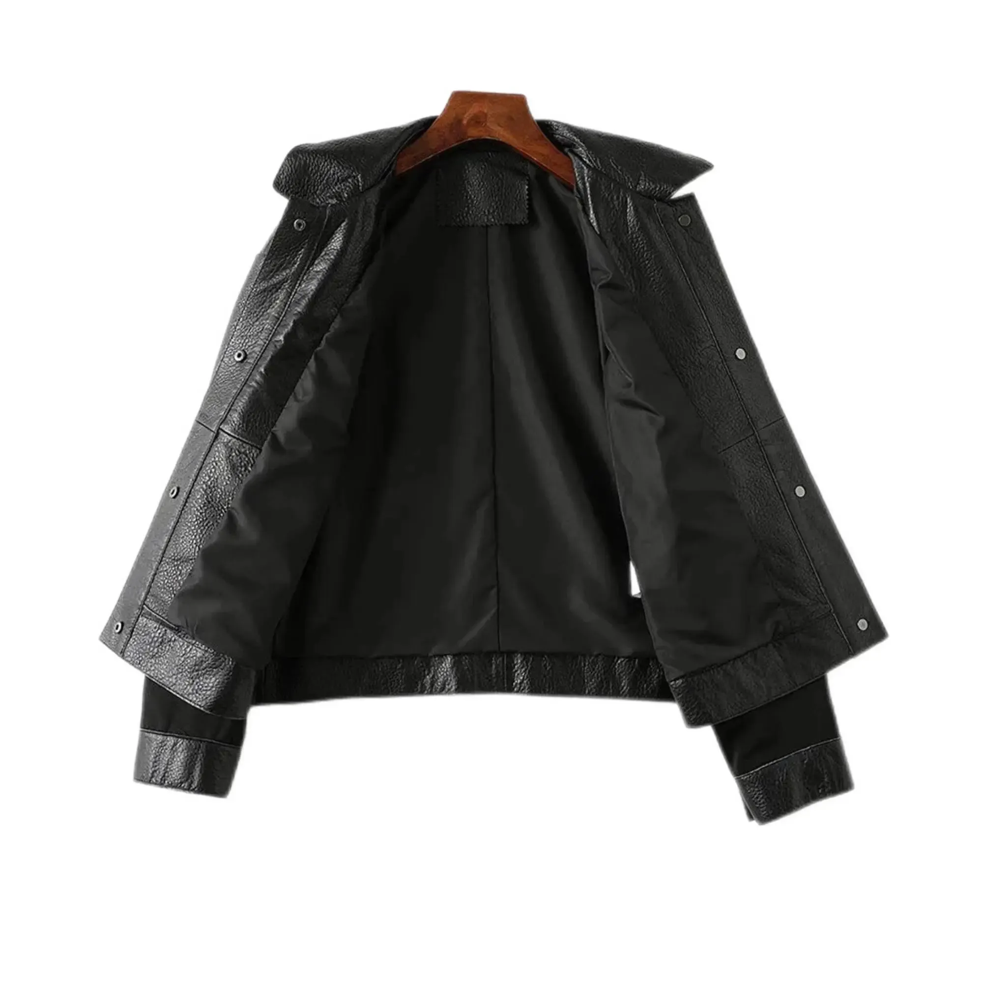 Spliced Jaqueta Couro Feminina Leather Jacket