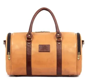 Stylish Duffle Bag - Vegan Leather, Water-Resistant | Adjustable Strap | 30 LTR | Beige