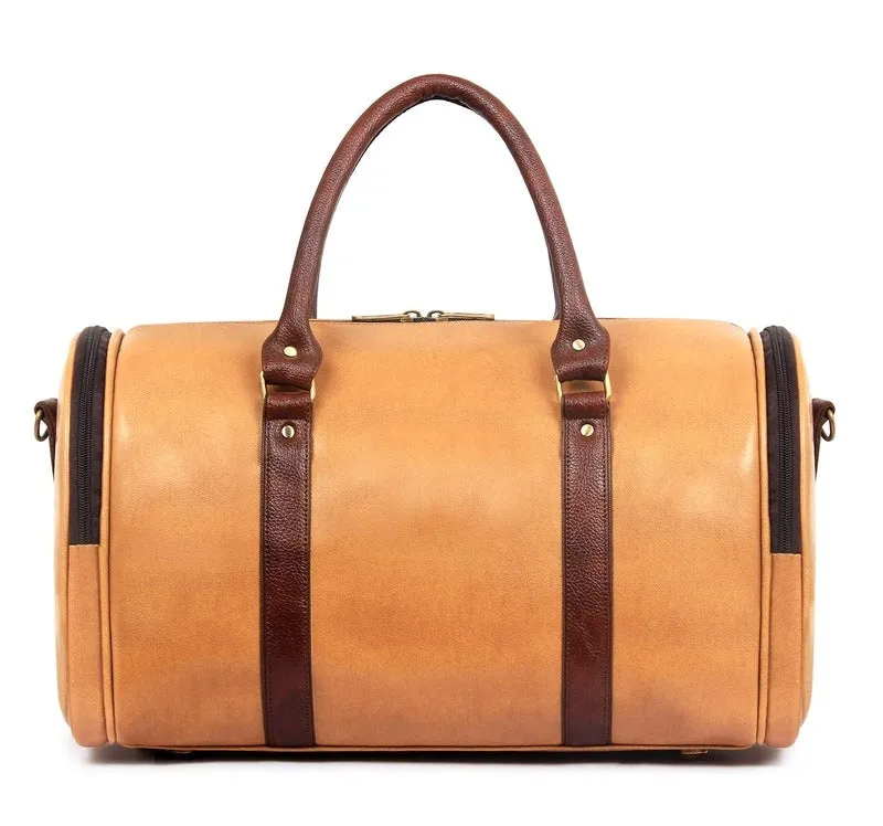 Stylish Duffle Bag - Vegan Leather, Water-Resistant | Adjustable Strap | 30 LTR | Beige