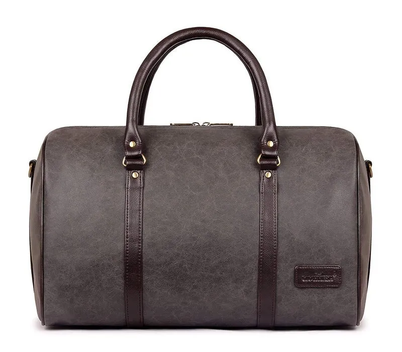 Stylish Grey Leatherette Weekender Duffle Bag | Spacious 29L | Versatile & Convenient | Unisex