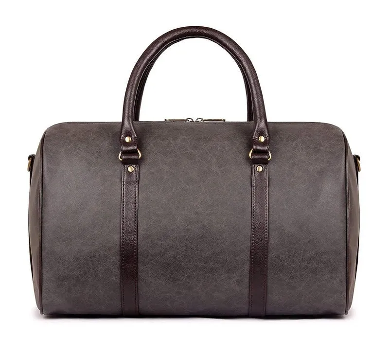 Stylish Grey Leatherette Weekender Duffle Bag | Spacious 29L | Versatile & Convenient | Unisex