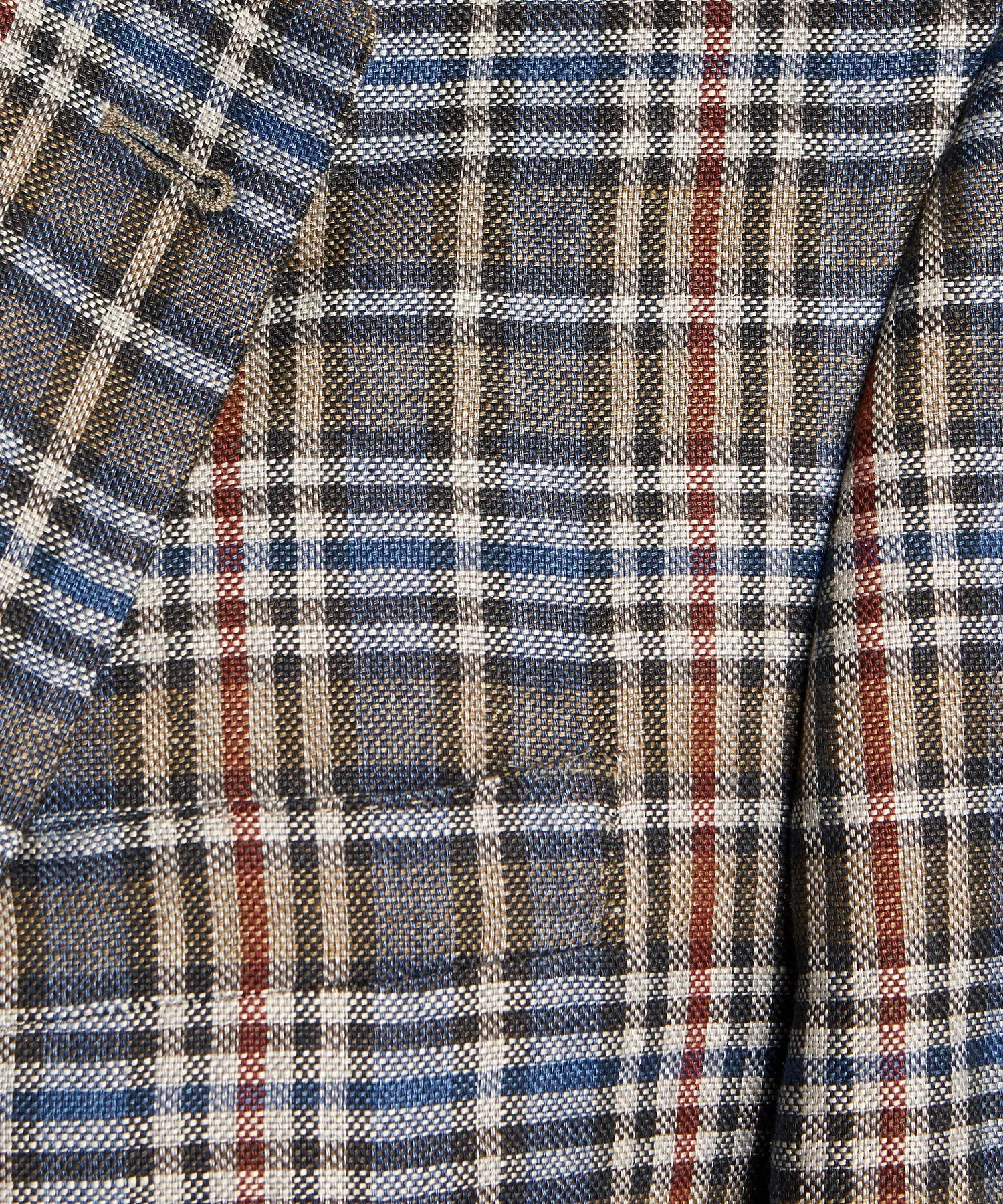 Sutton Hopsack Linen Sport Coat in Red Check