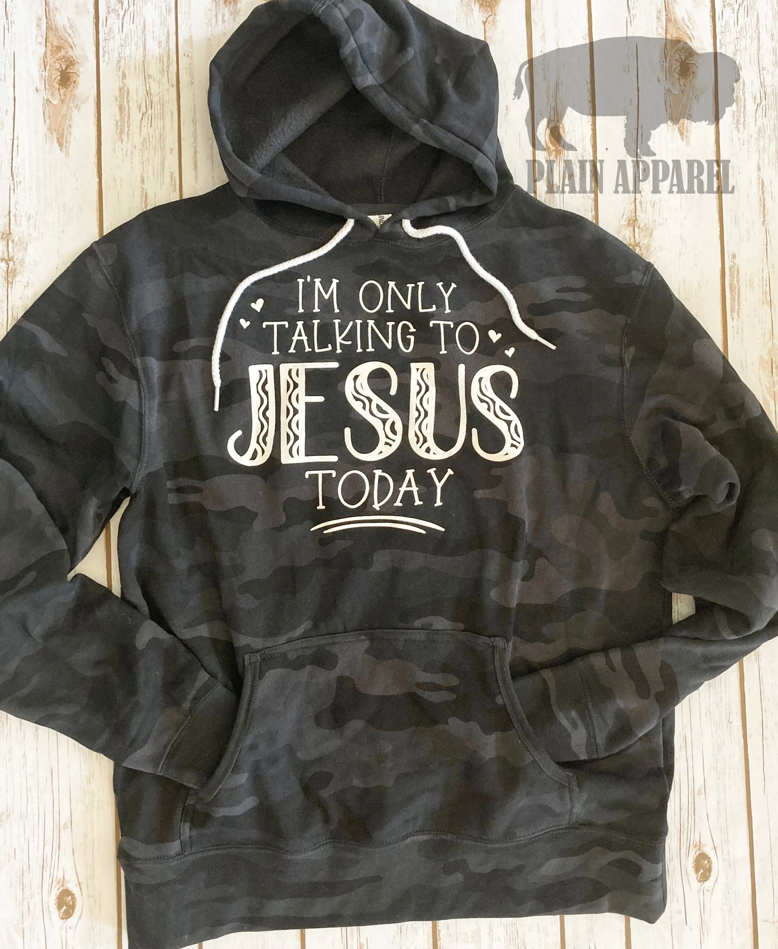 Talking To Jesus Black Camo Hoodie