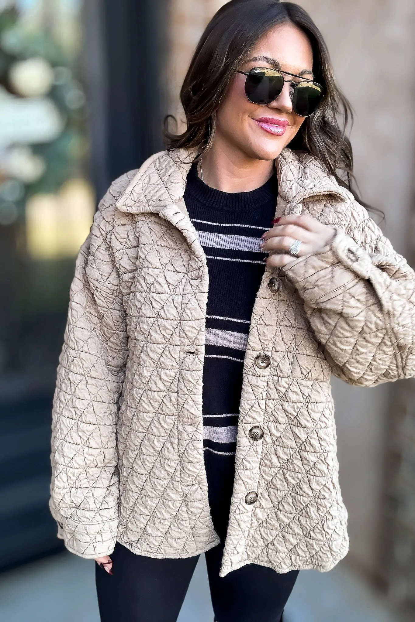 Taupe Quilted Jacket