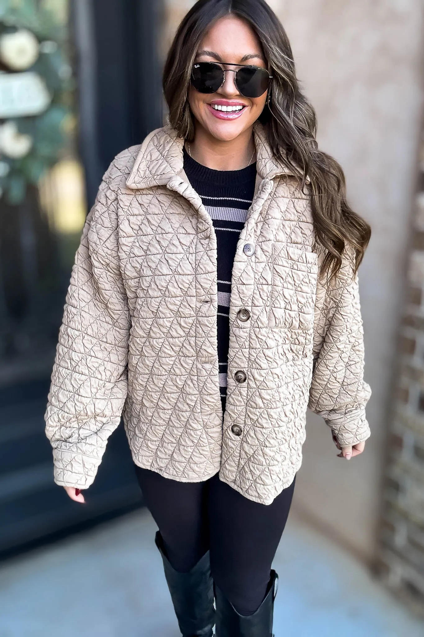 Taupe Quilted Jacket