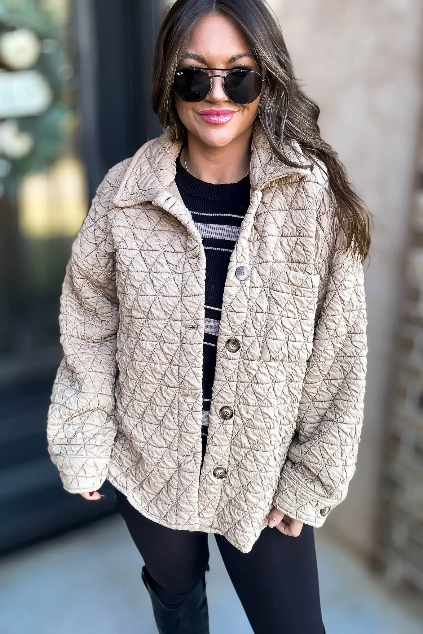 Taupe Quilted Jacket