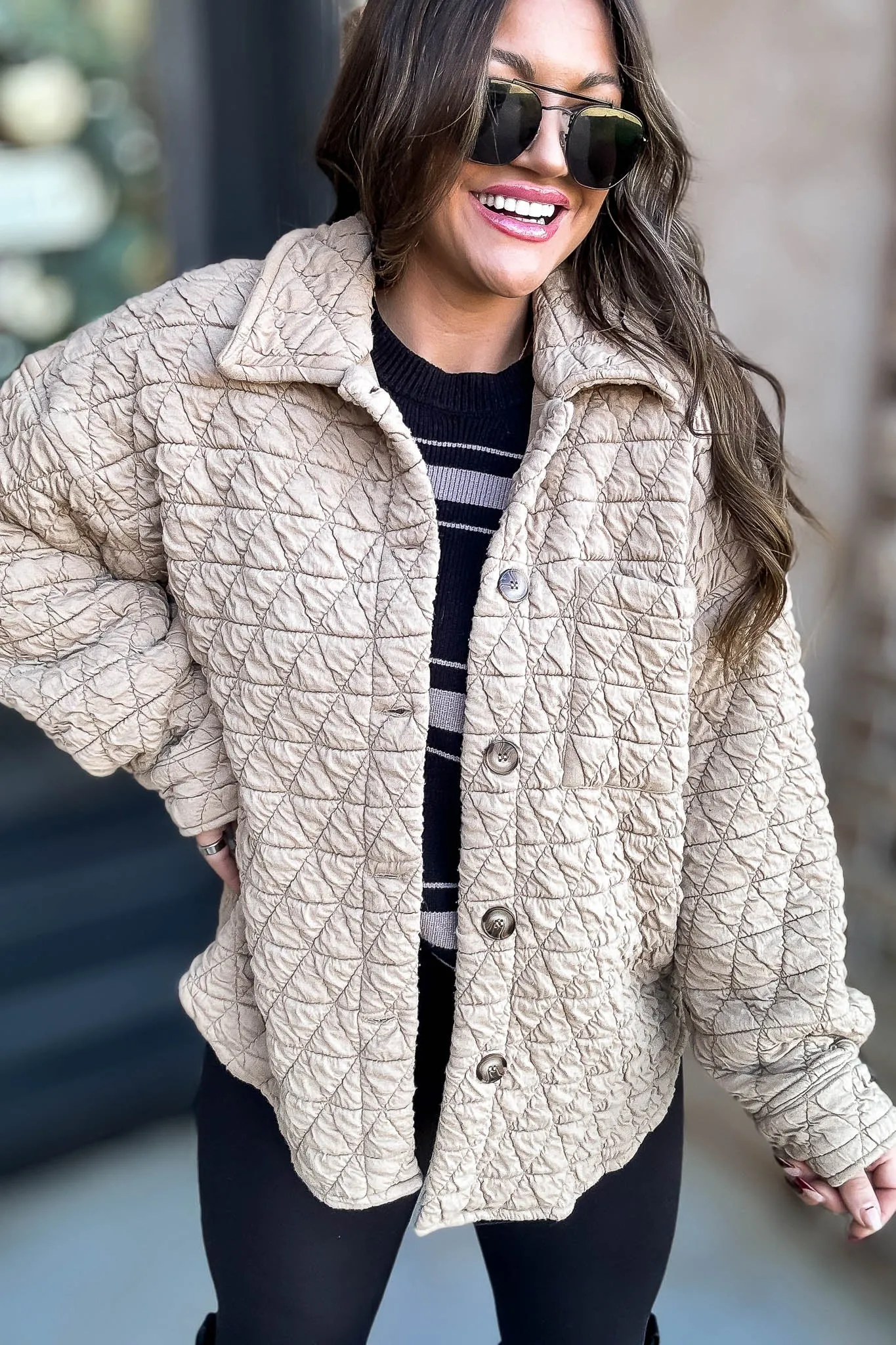 Taupe Quilted Jacket