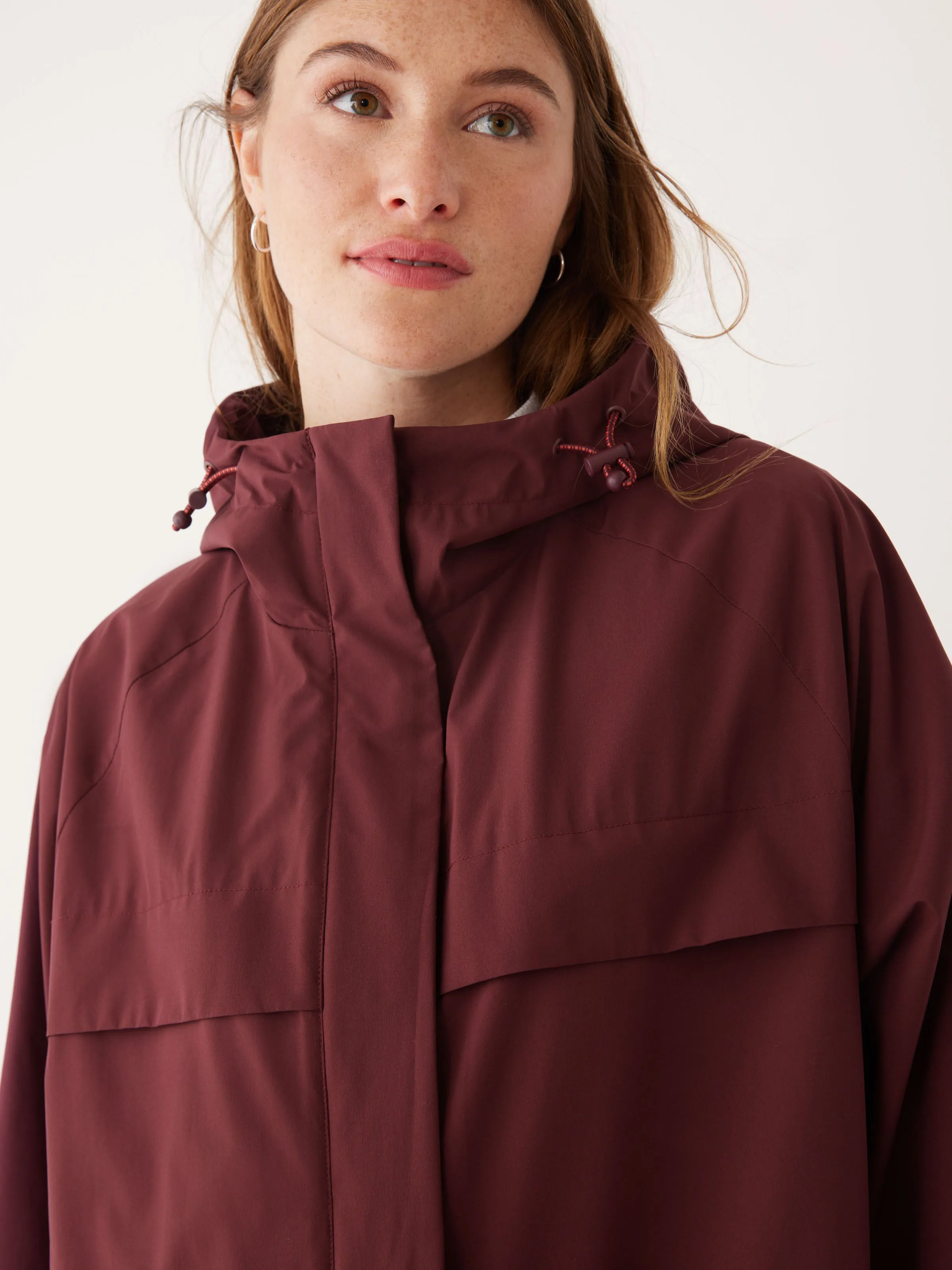 The Anorak Rain Jacket in Dark Red