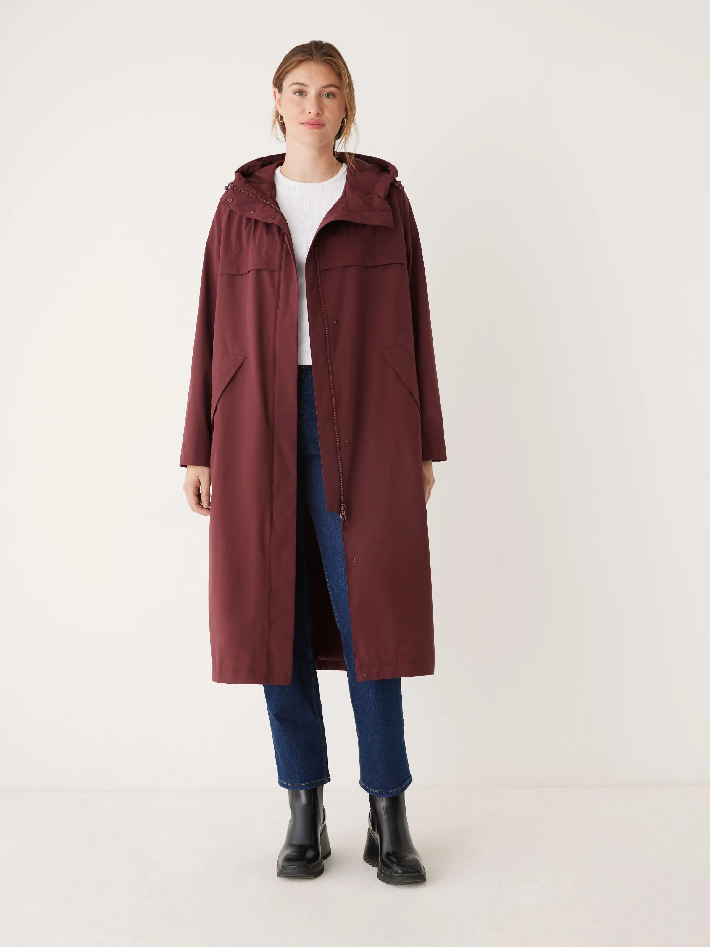 The Anorak Rain Jacket in Dark Red