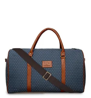 The Clownfish Combo of Tapestry Fabric 30 litre Travel Duffle (Blue) & The Clownfish Travel Pouch Toiletry Bag (Grey)