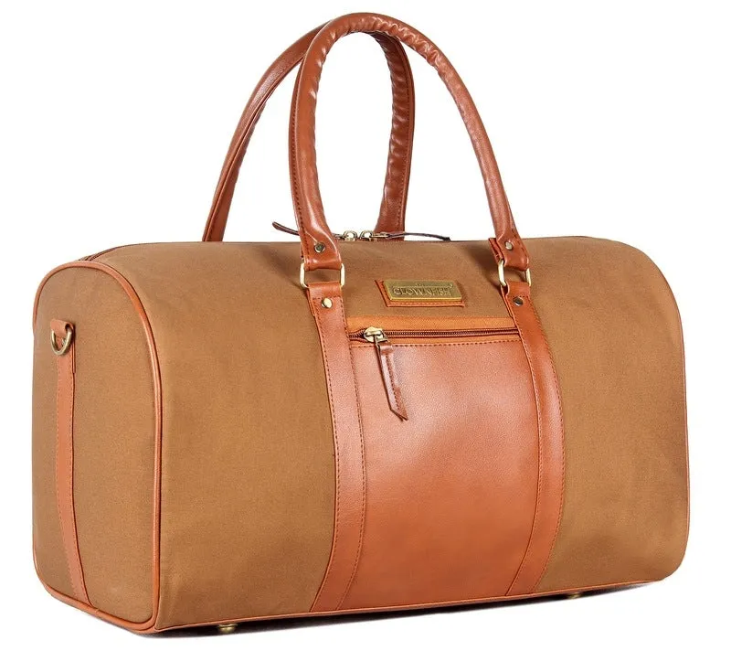 The Clownfish Concordia Travel Duffle Bag - Spacious, Stylish | Adjustable Shoulder Strap | 24L | Khaki