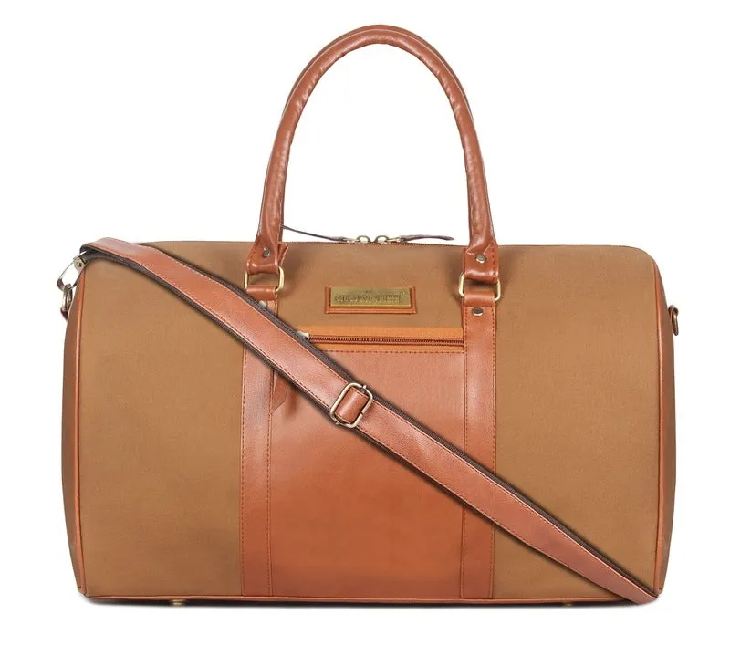 The Clownfish Concordia Travel Duffle Bag - Spacious, Stylish | Adjustable Shoulder Strap | 24L | Khaki