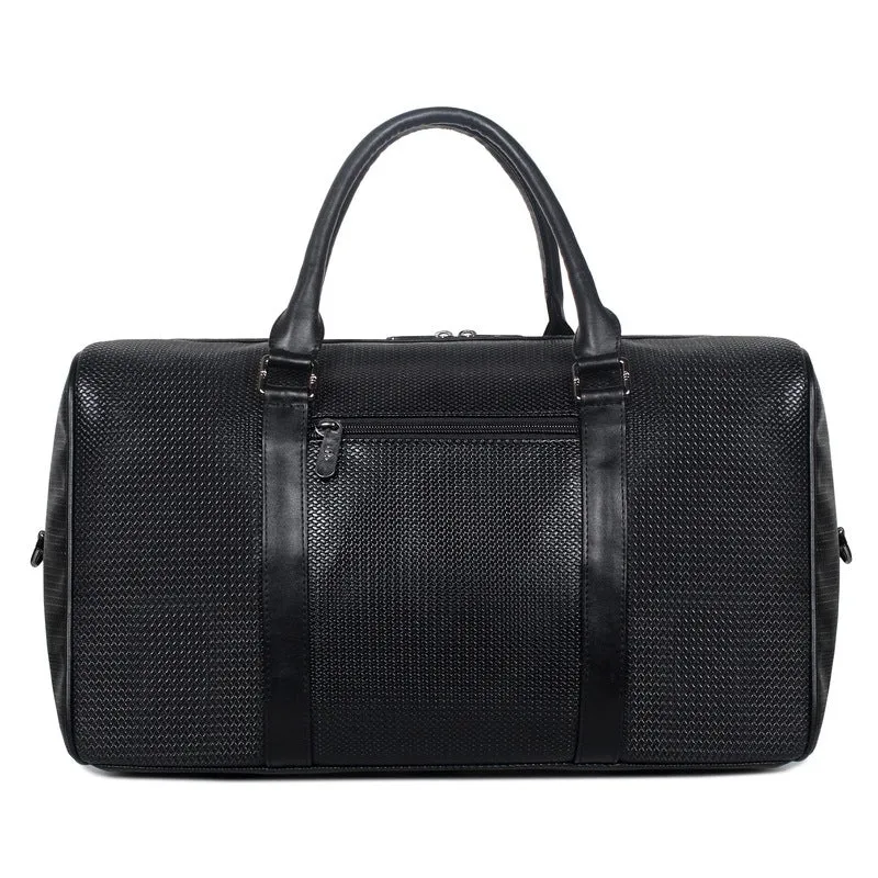 The Clownfish Dorjan Duffle Bag - Stylish Faux Leather | 27L | Charcoal Black