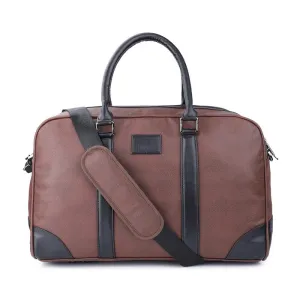 The Clownfish Farold 30 litres Unisex Faux Leather 15.6 inch Laptop Travel Duffle Bag (Almond Brown)