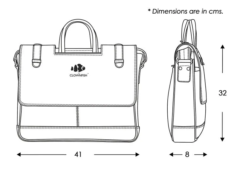 THE CLOWNFISH Genuine Leather Laptop Bag - Durable, Stylish | 14 Inch Capacity | Mahogany