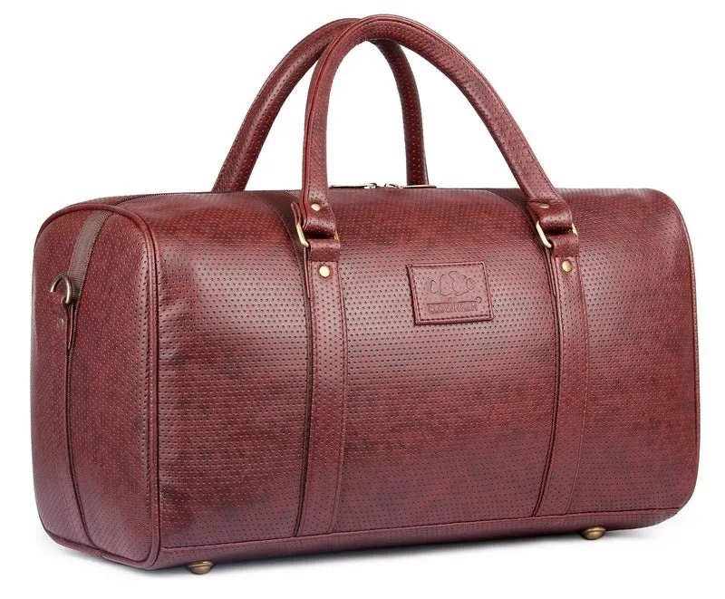 The Clownfish Imperial 32 L Vegan Leather Travel Duffle Bag - Spacious, Comfortable Design | Brown