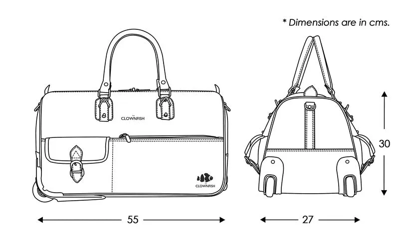 The Clownfish Leather Travel Duffle - Soft Premium Leather | Spacious Compartments | 55cm | Hickory