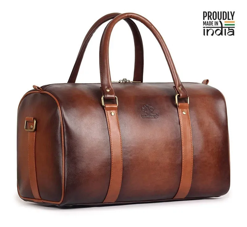 The Clownfish Maximus Faux Leather 27 litre BronzeTravel Duffel Bag