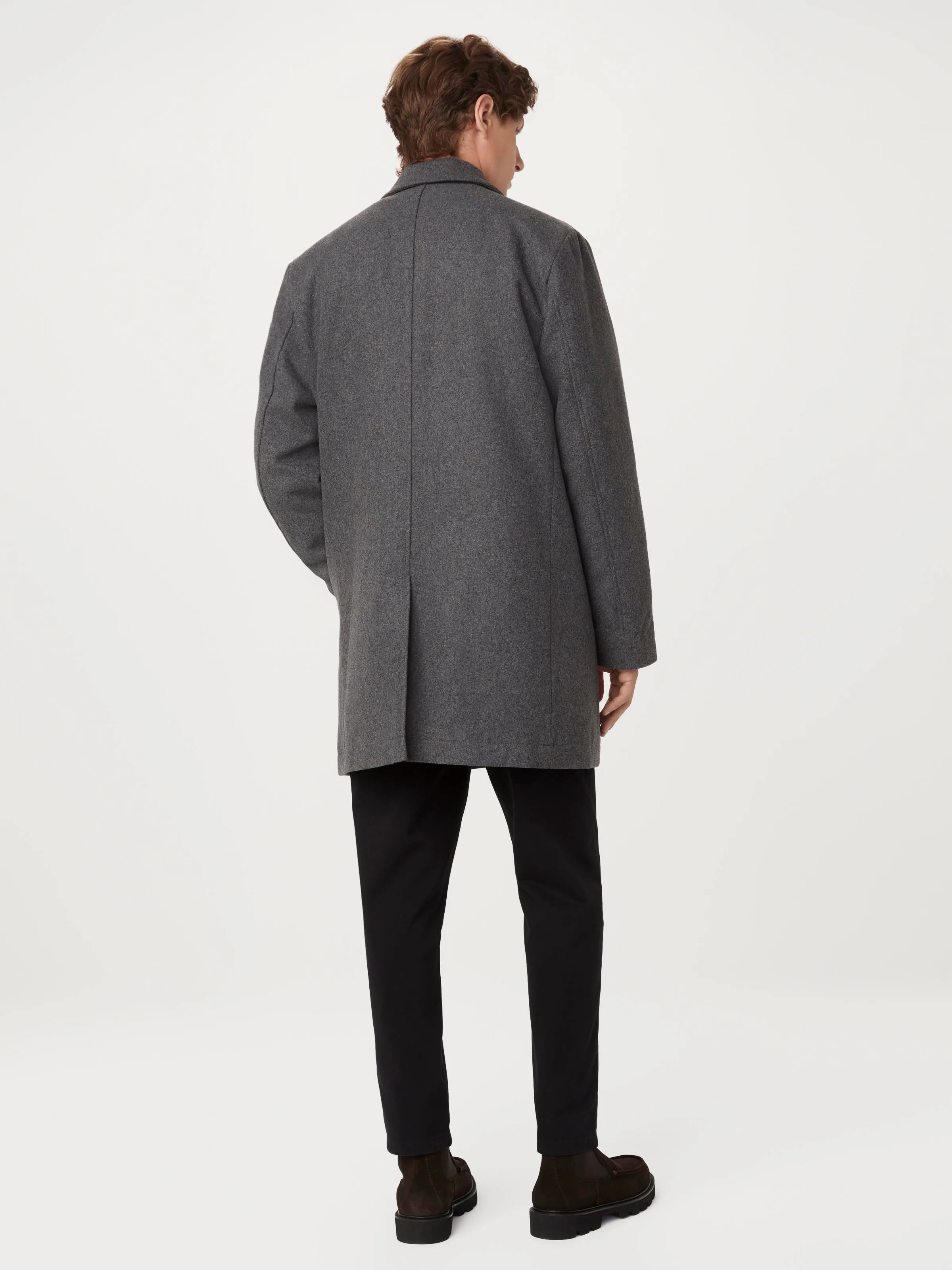 The Smith Mac Topcoat in Charcoal Grey