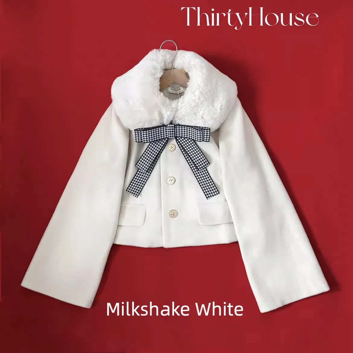 ThirtyHouse~Retro Warm Winter Lolita Wool Coat Short Coat