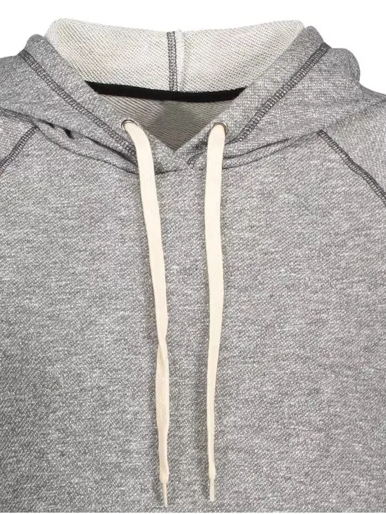 Trendy Stripe Hem Raglan Sleeve Hoodie