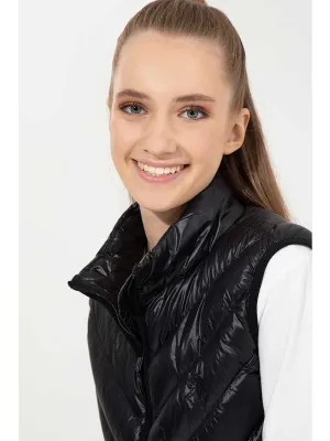 USPA Women Jacket S/L Feather Quilted Black VR046 USPJK135 USPA