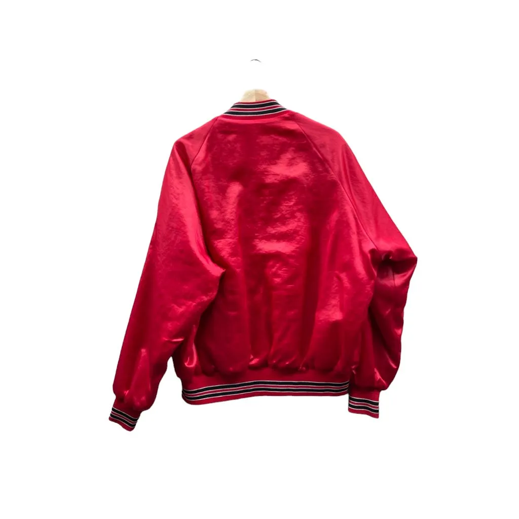 Vintage 1990's Grainger Quilted Satin Varsity Bomber Jacket