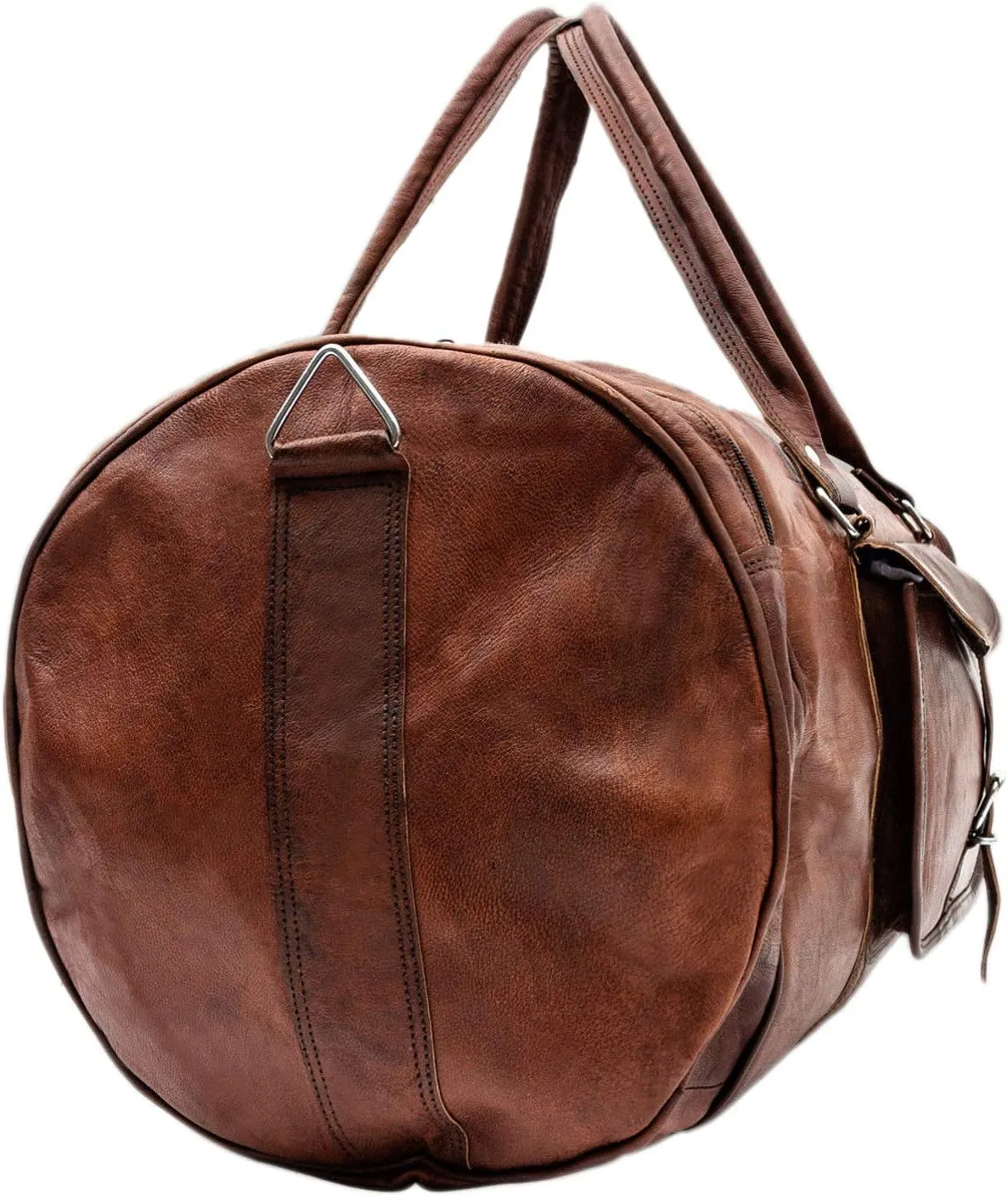 Vintage Brown Leather Duffle Bag