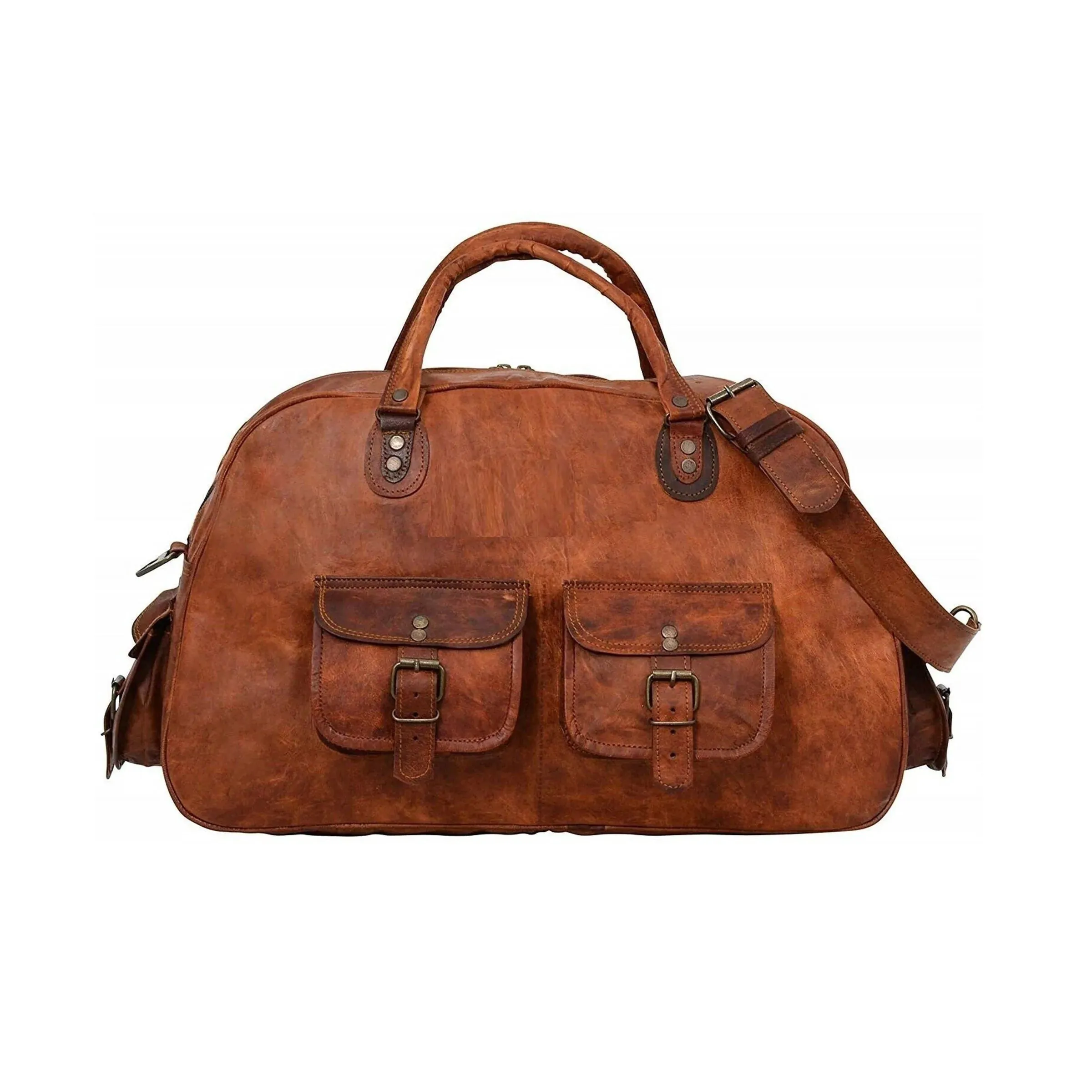 Vintage Leather Duffle Bag