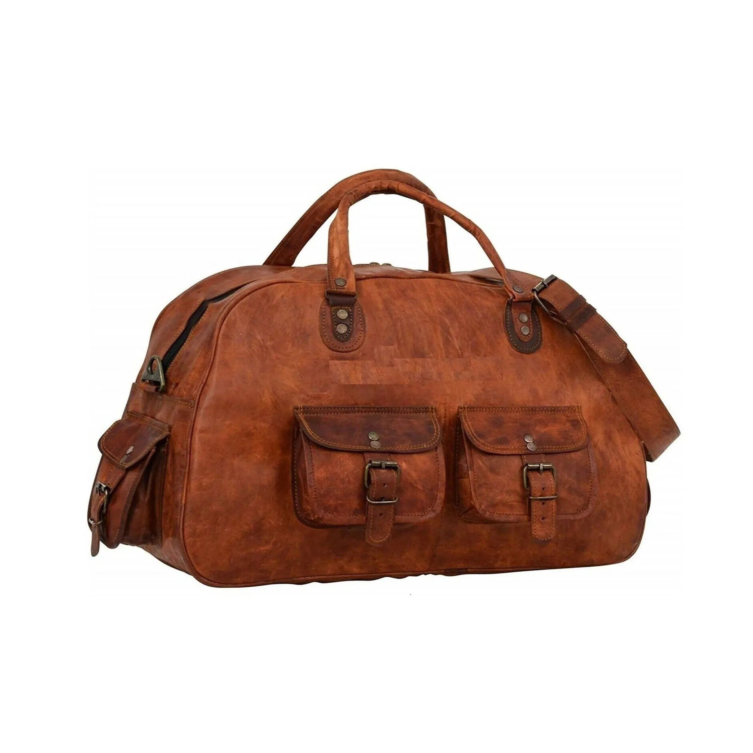 Vintage Leather Duffle Bag