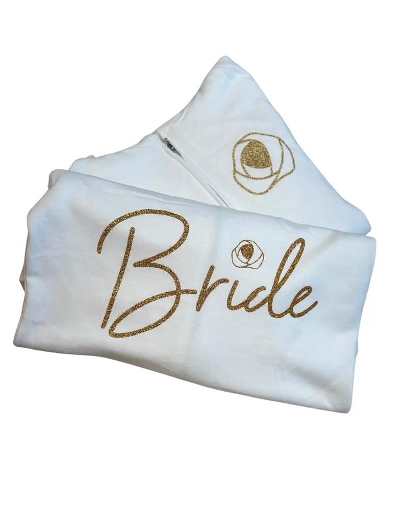 WBS White Bridal Zip Up Hoodie