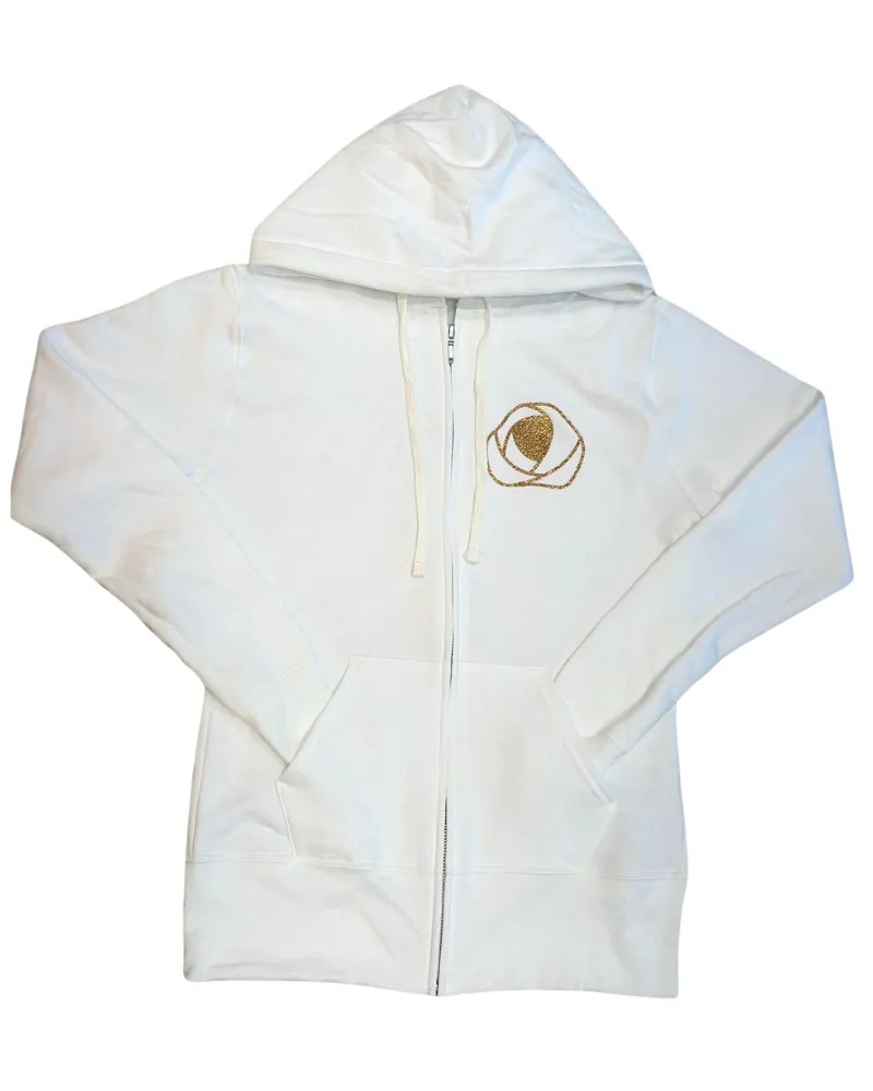 WBS White Bridal Zip Up Hoodie