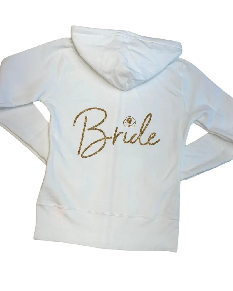 WBS White Bridal Zip Up Hoodie