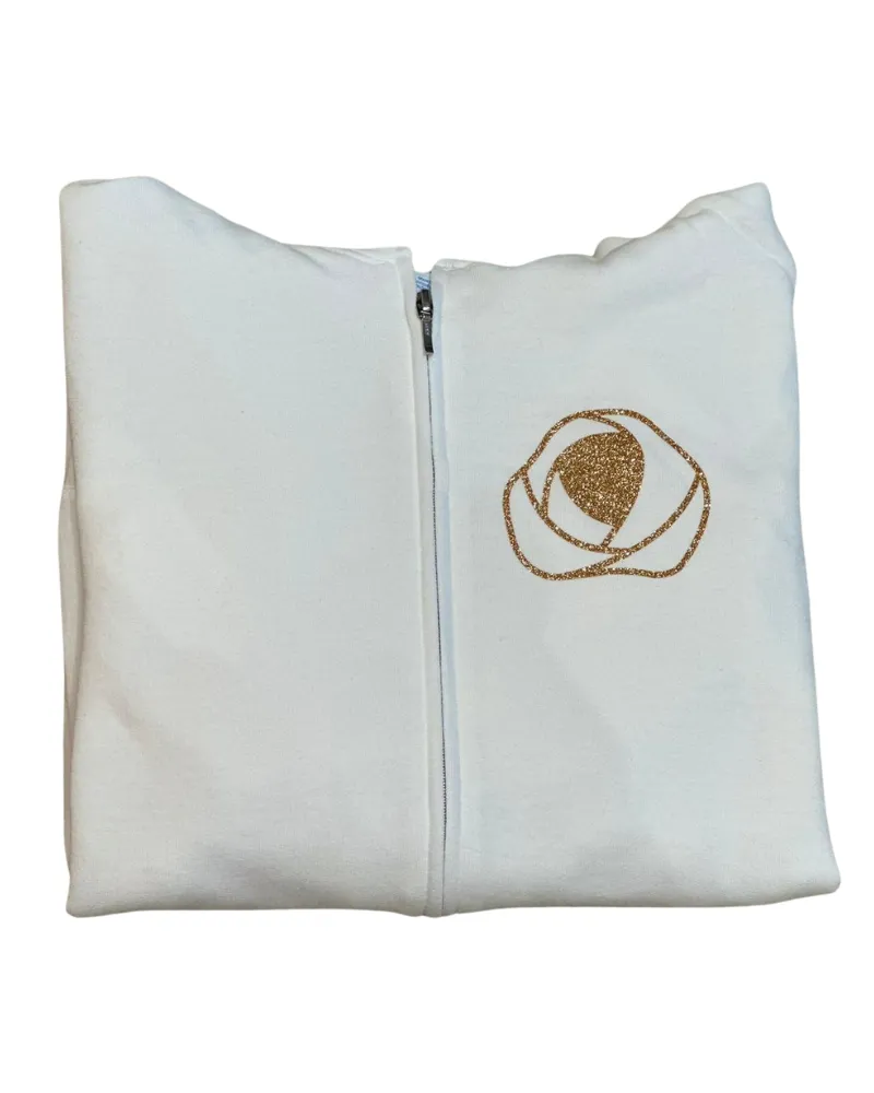 WBS White Bridal Zip Up Hoodie