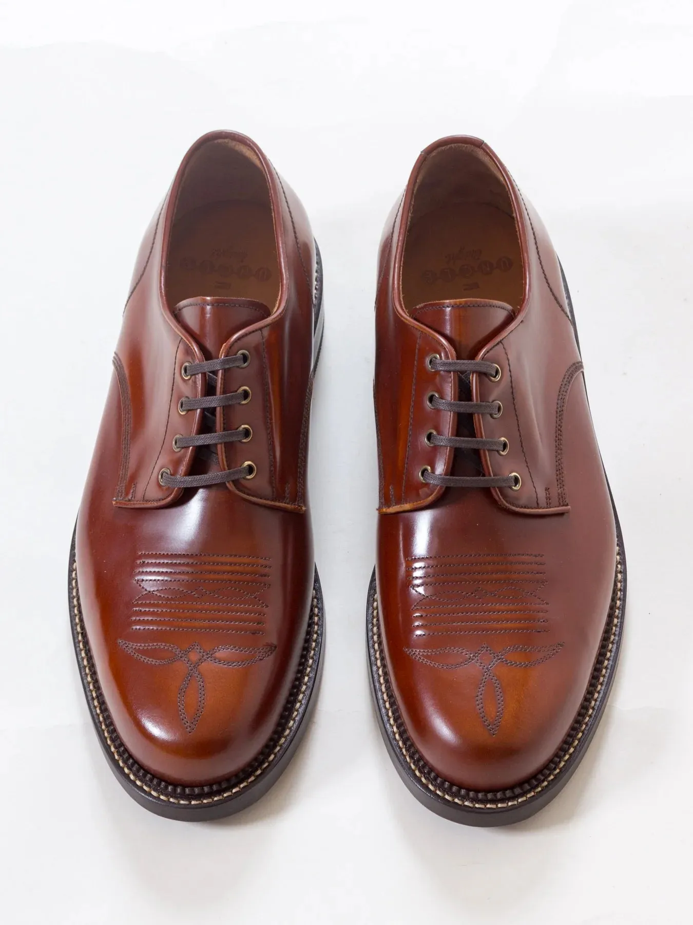 Western Derby, Caramel Highshine - Bright Shoemakers