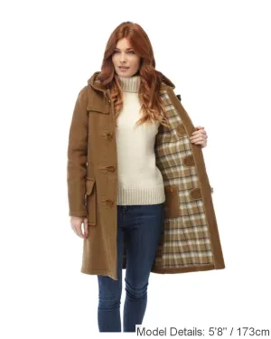 Women's Classic Fit Duffle Coat with Horn Toggles - Camel